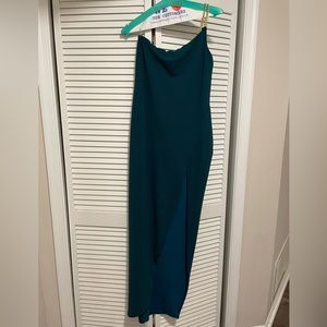 Estella One Shoulder Gown in Teal